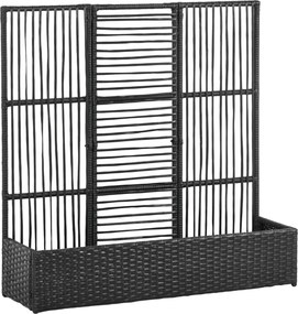 Outsunny Canteiro com treliça, resistente às intempéries, polirrattan, 103 x 29 x 103 cm, Preto | Aosom Portugal