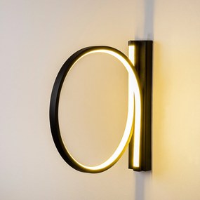 Aplique de Parede Halka – Preto – Diâmetro 30 cm, Profundidade 50 cm