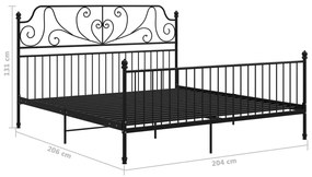 Estrutura de cama 200x200 cm metal preto