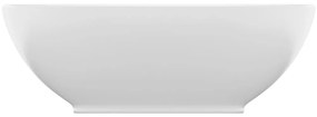 Lavatório luxuoso formato oval 40x33 cm cerâmica branco mate