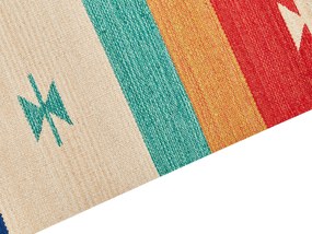 Tapete Kilim em algodão multicolor 80 x 300 cm MARGARA Beliani