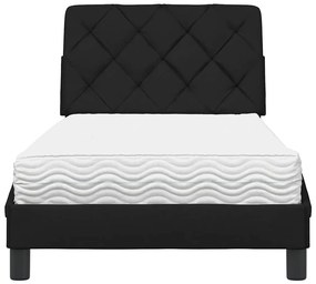 Cama com colchão 90x200 cm tecido preto