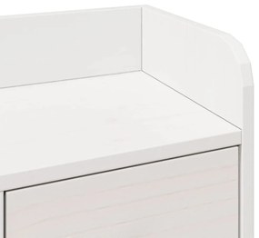 Cama com estante sem colchão 200x200 cm pinho maciço branco