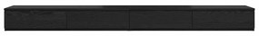 Gavetas de Cama vidaXL Pretas 180x36,5x16,5 cm em Madeira de Engenhari
