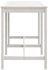 Mesa de jardim 159,5x82,5x110 cm madeira de pinho maciça branco