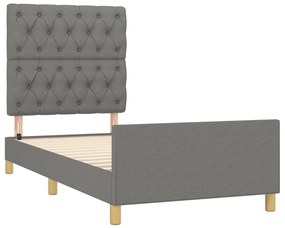 Estrutura de cama sem colchão 80x200 cm tecido cinzento-escuro