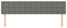 Cabeceira de cama 2 pcs tecido 90x5x78/88 cm cinzento-escuro