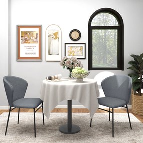 Conjunto de 2 cadeiras de sala de jantar com assento estofado em tecido com aspeto de linho (MESA NÃO INCLUÍDA) pés de aço estáveis, design moderno, c