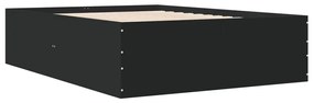 Estrutura de cama 120x190 cm derivados de madeira preto