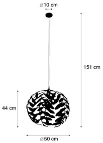 Candeeiro suspenso antigo ouro antigo 50 cm - Linden Clássico / Antigo