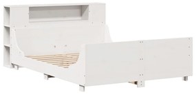 Cama sem colchão 120x190 cm madeira de pinho maciça branco