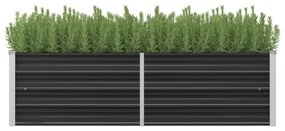 vidaXL Canteiro elevado jardim aço galvanizado 160x40x45 cm antracite
