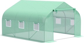 Outsunny Estufa com Mosquiteira para Flores e Plantas 3,5x3x2 m Verde | Aosom Portugal