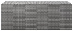 Caixa p/ almofadões de jardim 291x100,5x104 cm vime PE cinzento