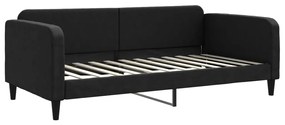 Sofá-cama com gavetão e gavetas 100x200 cm tecido preto