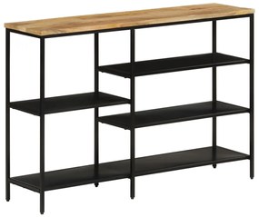 Mesa consola 110x30x75 cm madeira mangueira áspera maciça/ferro