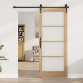 Porta Interior com Vidro "ORKDAL" 83x202x4 cm em Madeira de Pinho