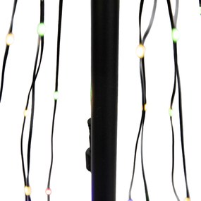 Candeeiro de pé de Natal Árvore preto 150cm incl. LED RGB com temporizador IP44 - Ugoku