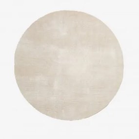 Tapete Redondo Daroca Beige Creme & Ø200 Cm - Sklum