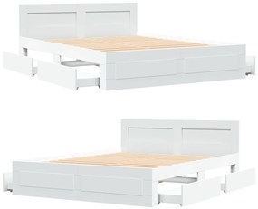 Estrutura de cama c/ cabeceira sem colchão 160x200 cm branco