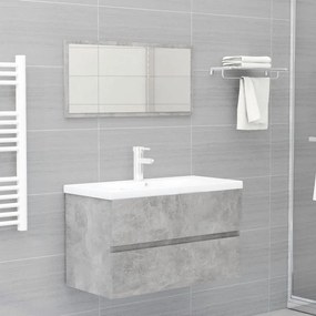 804885 vidaXL 2 pcs conj. móveis casa de banho contraplacado cinzento cimento
