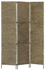 vidaXL Divisória com 3 painéis 116x160 cm jacinto de água castanho