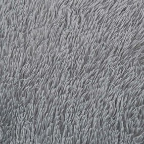 Tapete shaggy de pelo alto NAVARRA 160x160 cm cinzento prateado