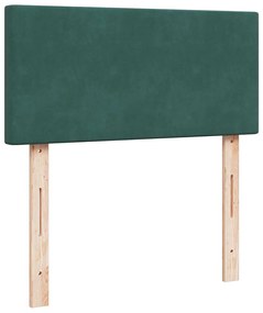 Cama com molas/colchão 90x200 cm veludo verde-escuro