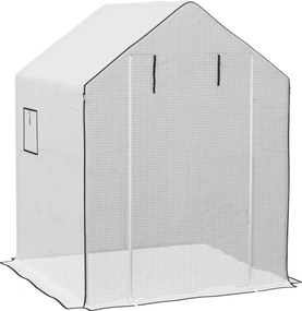 Outsunny Cobertura de Substituição para Estufa 140x143x190 cm com Janela Porta Anti-UV Proteção de Plantas para Jardim Branco | Aosom Portugal
