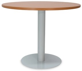 Mesa de Reunião Redonda 1200x750 mm – Tampo Pereira em Melamina, Estrutura Cinza