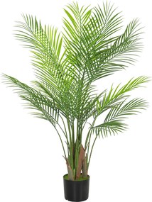 HOMCOM Palmeira artificial grande 120cm planta artificial, plantas artificiais de plástico em vaso para sala de estar escritório | Aosom Portugal