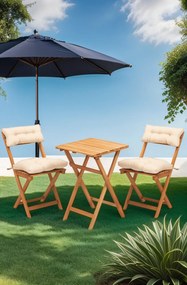 Conjunto de Mesa e Cadeiras de Jardim My001A – Natural Creme – 50x72x5