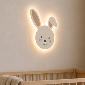 Candeeiro de parede infantil bege com detalhe incluindo LED regulável em 3 níveis - Benny the Bunny