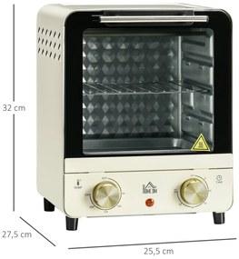 HOMCOM Mini Forno Elétrico 15 Litros 1000W Forno com Temperatura até 2