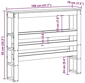 Cabeceira com prateleiras 100 cm madeira de pinho maciça