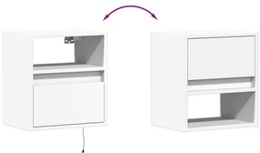 Móveis de parede p/ TV com luzes LED 2 pcs 41x31x45 cm branco
