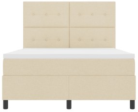 Cama Box Spring com Colchão Creme 140x190 cm Tecido