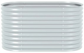 Canteiro elevado de jardim aço galvanizado 160x80x81cm prateado