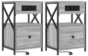 Armários de Canto 2 pcs Sonoma cinzento 40 x 31 x 60 cm