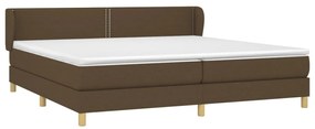Cama com molas/colchão 200x200 cm tecido castanho-escuro