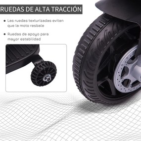 HOMCOM Mota Elétrica Infantil de Polícia Bateria 6V Recarregável para Crianças acima de 18 Meses com Faróis Buzina e Rodas de Equilíbrio Velocidade Máx. 3km/h 69x39x43cm Multicor