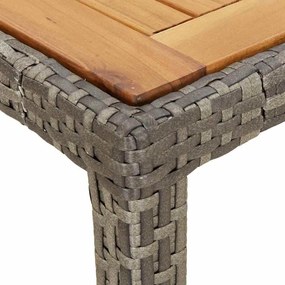Mesa de Jantar Jardim Cinza 150x90x75 cm Rattan Sintético