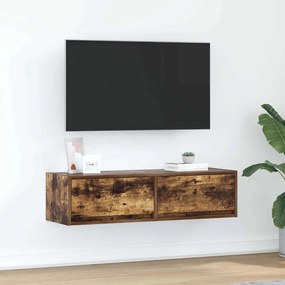 Armário de TV vidaXL Carvalho Fumê 100x31x25,5 cm Madeira de Engenharia