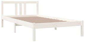 Estrutura de cama 100x200 cm madeira maciça branco