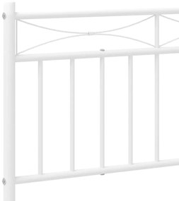Estrutura de cama com cabeceira 193x203 cm metal branco