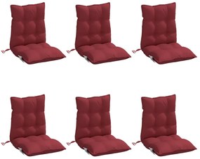 Almofadões cadeira encosto baixo 6 pcs oxford vermelho-tinto