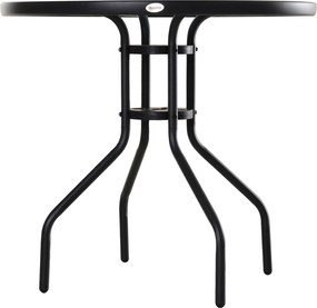 Mesa de Jardim Redonda Mesa Sala de Jantar de Cristal Temperado com Or