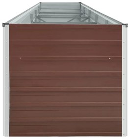 Canteiro elevado jardim aço galvanizado 400x80x45 cm castanho