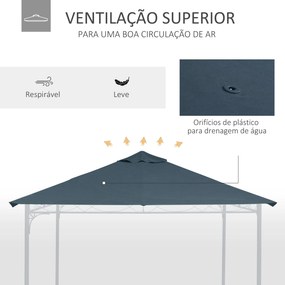 Outsunny Toldo de Substituição de 3x3m para Pérgola de Jardim com 8 Or