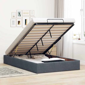 vidaXL Otomano Bed Frame No Colchão Cinzento Escuro 120x200 cm Veludo